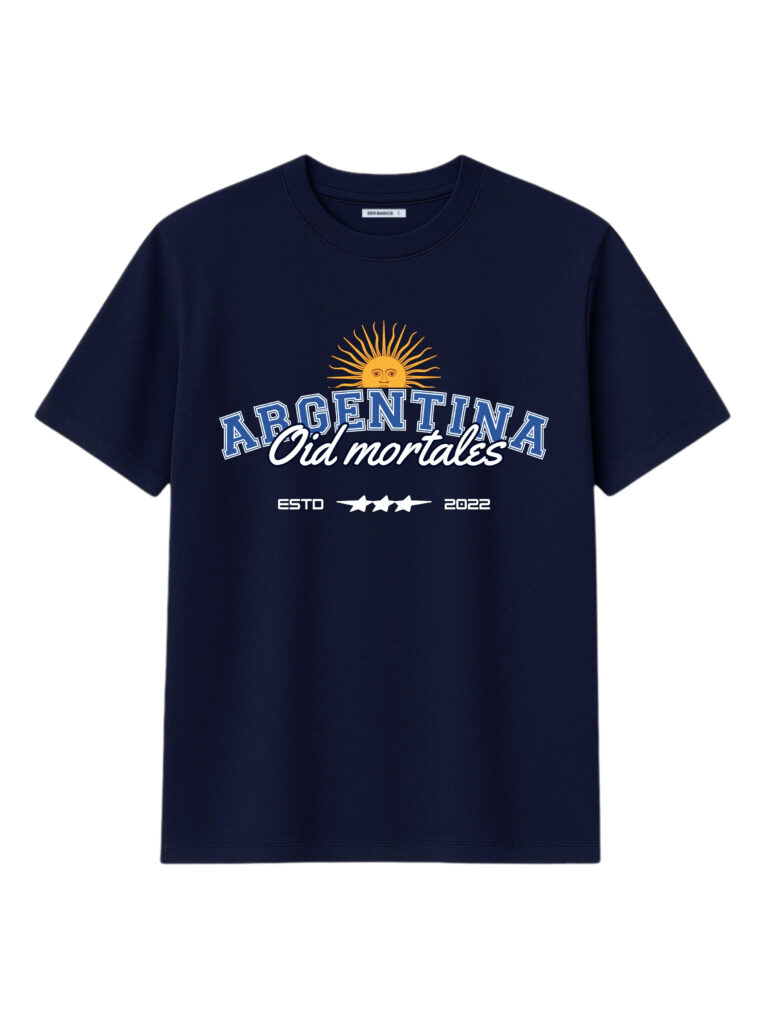 remera oid mortales azul